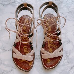 Sam Edelman Pink Gemma Lace Up Grecian-Style Sandal